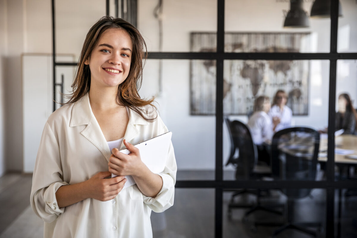 Funcionária no trabalho