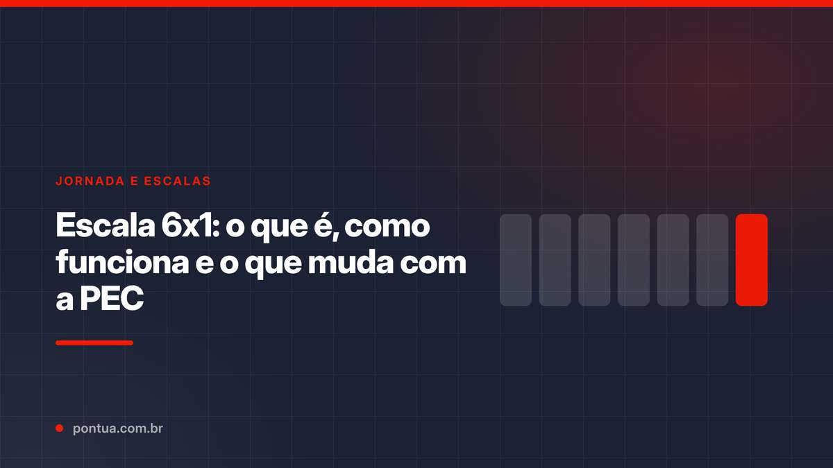 Quadro de escala de trabalho 6x1 em tela de computador com dias trabalhados e folga destacados para gestão de jornada no RH
