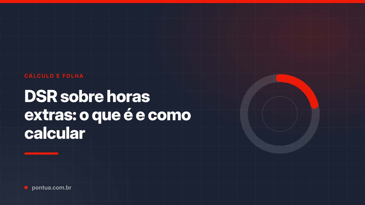 Analista de Departamento Pessoal conferindo cálculo de DSR sobre horas extras em sistema de ponto eletrônico